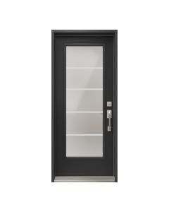 Steel Exterior Door - Left-Hand - 82 1/2" x 35 3/8" - Black