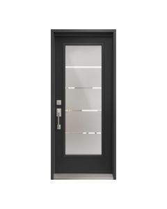 Steel Exterior Door - Right-Hand - 82 1/2" x 35 3/8" - Black