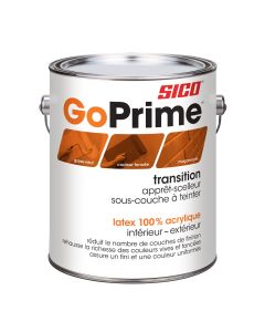 GoPrime Tintable Primer-Sealer Undercoater - Transition - 100% Acrylic Latex - Interior - Exterior - White - 3.78 l